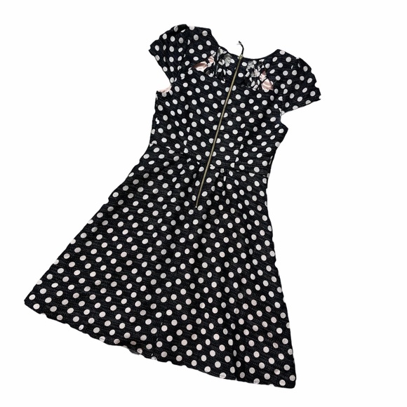 Maeve Anthropologie Black Dotted A-Line Mini Dress - Picture 10 of 11